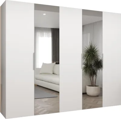 Produktbild von MEBLE KRYSPOL, Kleiderschrank, Schrank 250 cmx202x52, Weiß, Kaschmir
