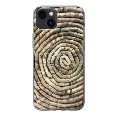 Produktbild von MuchoWow® Handyhülle Schutzhülle Hülle für iPhone 13 mini Kreis - Schilf - Korb Silikon Softcase Handy Hülle - Softcase