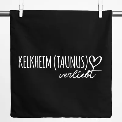 Produktbild von Huuraa Kissenbezug Springe verliebt 40x40cm Black Baumwolle Dekokissenbezug Geschenkidee
