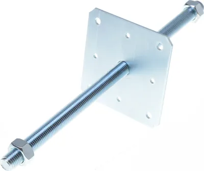 Produktbild von Aqbau® Pfostenträger Stützenfuß Höhenverstellbar Bodenfuß Betonfuß (160 x 160 x 500mm / M24)