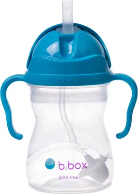 Produktbild von B.BOX Kobaltblaue beschwerte Trinkflasche mit Strohhalm, 6 M+