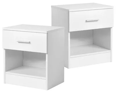 Immagine prodotto di Tavolino da notte con cassetto, colore bianco, dimensioni 39 x 29 x 41 cm