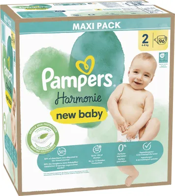 Produktbild von Pampers Harmonie Maat 2 Mega Pack 96 stuks 4/8 KG luiers