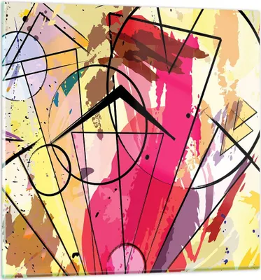 Produktbild von Bilder auf glas - Abstraktion modern - 40x40cm - Glasbilder - Wandbilder - Kunstdruck - zum Aufhängen bereit - Wanddekoration aus Glas - Glas Bilder - Wandbild auf Glas - Einteilig - GAC40x40-3603