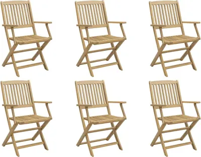 Produktbild von vidaXL Gartenstühle 6 Stk. Klappbar 54,5x58x90 cm Massivholz Akazie