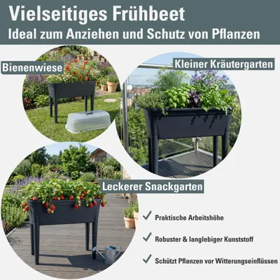 Produktbild von Prosperplast Anzuchttisch-Set Bloomo Kunststoff 77,5 x 38 cm anthrazit