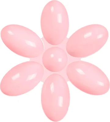 Imagen del producto de Comedero para gatos de plástico, con 6 pétalos, duradero, fácil de limpiar, dispensador de comida para cachorros, ideal para gatos pequeños y gatitos, color rosa