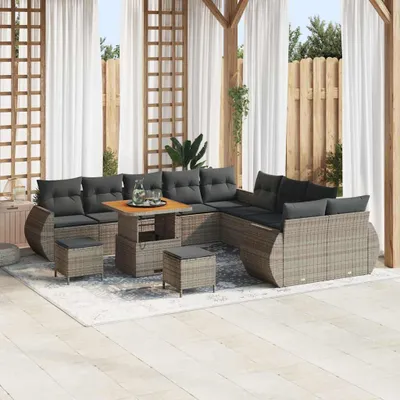 Produktbild von Maison Exclusive - Gartensofa-set 13 pcs Grau Poly-Rattan