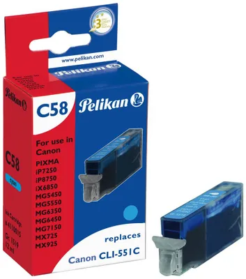 Obrázek produktu pro Pelikan Tinte 4110015 ersetzt Canon CLI-551C XL, cyan