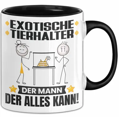 Produktbild von ExotischeTierhalter Tasse Geschenk für ExotischeTierhalter Der Mann Der Alles Kann Geschenkidee zum Geburtstag (Schwarz)