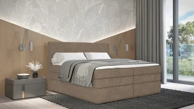 Obrázok produktu pre Americká posteľ 180x200 CALVIA 2 - béžová + topper