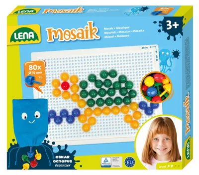 Produktbild von Lena Mosaik SM35624, 3 Jahr(e), Junge/Mädchen, Mehrfarbig, 80 Stück(e), Tschechische Republik, 30 mm