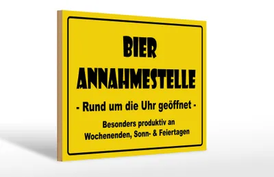 Produktbild von Holzschild  Bier Annahmestelle, 30 x 20 cm, Holzschilder Spruch Alkohol