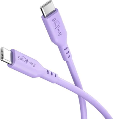 Obrázek produktu pro Goobay USB-C silikonový kabel 1,5 m nabíjecí a datový kabel fialový