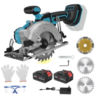 Obrázek produktu pro Akumulátorová ruční kotoučová pila – bezkartáčová, 12,5 cm (125 mm) – 18 V – vysoký výkon – zpracování dřeva – se 2 akumulátory