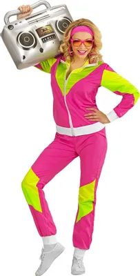 Produktbild von 80er Jahre Trainingsanzug pink - Fasching Kostüm Größe: M