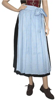 Produktbild von Lange Dirndlschürze Trachtenschürze schürze lang Dirndl Dirndel Blau, Größe:44