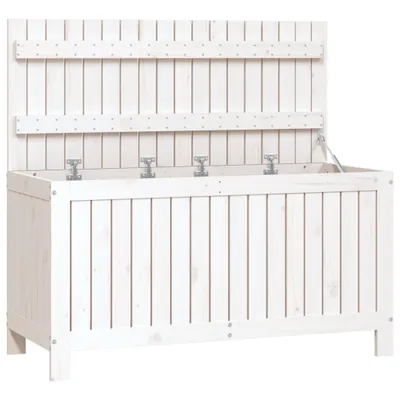 Zdjęcie produktu dla vidaXL Skrzynia ogrodowa biała 115x49x60 cm lite drewno sosnowe