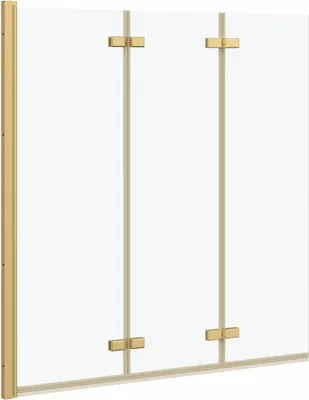 Obrázek produktu pro vidaXL Skládací sprchový paraván, zlatý, 130 x 138 cm
