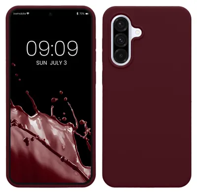 Produktbild von kwmobile Handyhülle für Samsung Galaxy A36 5G Hülle - Case Silikon - Kabelloses Laden - Schutzhülle Cover in Bordeaux Violett