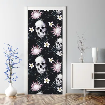 Produktbild von Dekorative Türtapete Türposter selbstklebend Klebefolie Blumenkompositionen 70 x 200 cm