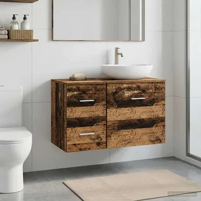 Image de Armoire de salle de bain exclusive - Bois stratifié, chêne artisanal, dimensions : 30 x 41 x 50 cm