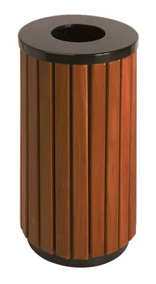 Immagine prodotto di V-Part - Contenitore per rifiuti da esterno 40 litri - Acciaio   - Effetto legno, nero