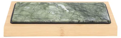 Produktbild von Grüner Jade-Schleifstein, 2-seitig, Körnung 10000, feiner Polier-Wetzstein mit Bambusoideae-Sockel und Winkelführung