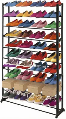 Produktbild von Schuhregal Schuhablage, Kunststoff, Metall Querstreben, für 40 Paar Schuhe  schwarz