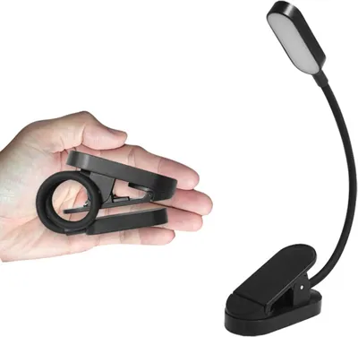 Produktbild von Mini-Lesebuch-Clip-Licht, neue USB-Augenpflege-LED-Schreibtischlampe Schwarz
