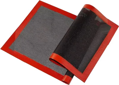 Image de 2 Pcs Tapis Perforé en Silicone Fibre de Verre 30x40cm Tapis de cuisson pour boulangerie pâtisserie Tapis de cuisson pour four