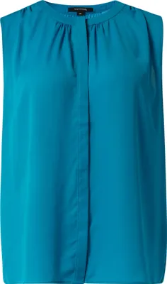 Produktbild von Comma Bluse Chiffon ärmellos Rundhalsausschnitt ausgestellt Blau Grün Größe 34