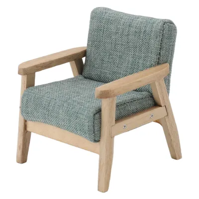 Zdjęcie produktu dla Kanapa do domku dla lalek w skali 1:12 – miniaturowy fotel w stylu japońskim, pojedynczy fotel z tkaniny, meble do salonu, dekoracja, kolor szaro-zielony
