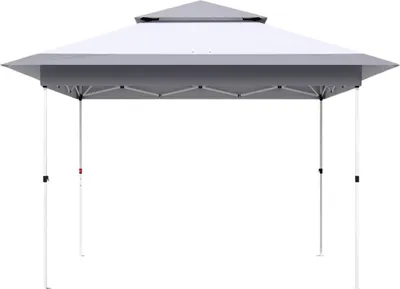 Imagen del producto de Vaylen: Pabellón pop-up – 3,6 x 3,6 m – Impermeable y con protección UV 50+ – Incluye bolsa de almacenamiento con ruedas – Gris claro – Ideal para jardín, terraza y eventos