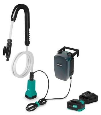 Regenwasserpumpe 400 W, 5200 l/h, 20 V, 4,0 Ah, Ladegerät