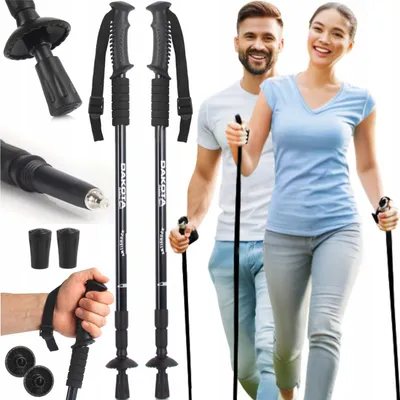 Produktbild von Trekkingstöcke Nordic Walking Faltbar Anti-Shock, Verstellbar 135 Cm FORTRADE