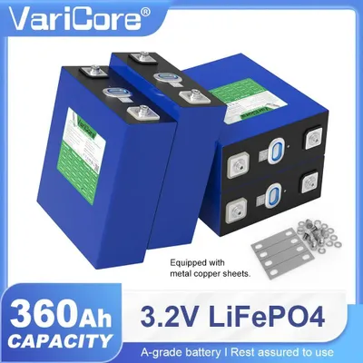 Produktbild von LiFePO4 Batteriezellen - 3,2V 360Ah 4er Set - Lithium Eisenphosphat - Tiefzyklus - Für 12V 24V Solar Wohnmobil Boot Golfcart