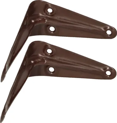 Produktbild von KOTARBAU® 2er Set Regalwinkel 100x75 mm Regalträger Regalhalter für Wandmontage Braun