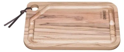 Schneidebrett Teakholz FSC 33x20x1,8 cm mit Saftrille