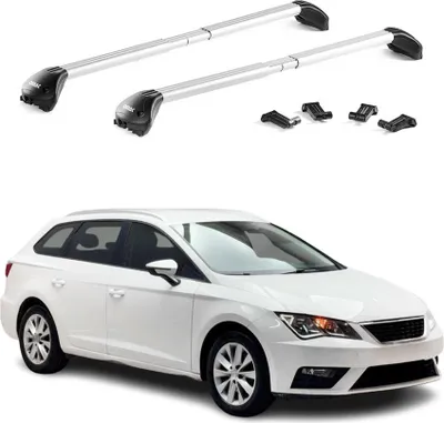 Produktbild von Dachträger Relingträger für Seat Leon Wagon 5F 2014-2025 Alu Silber 2 tlg ABE