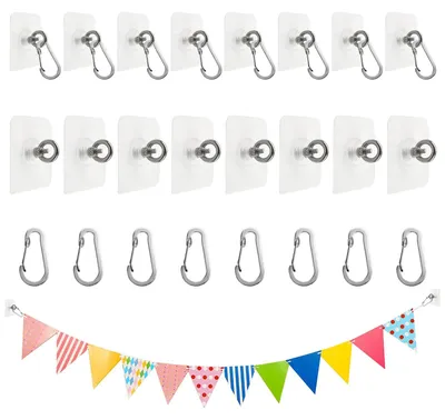 Immagine prodotto di Ganci adesivi per soffitto - 16 set in acciaio inossidabile