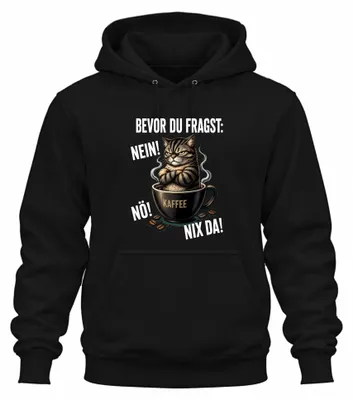 Zdjęcie produktu dla "Bevor ты zapytasz" - bluza z kapturem, kolor czarny, rozmiar XL. Nadruk: "Sarkazm"