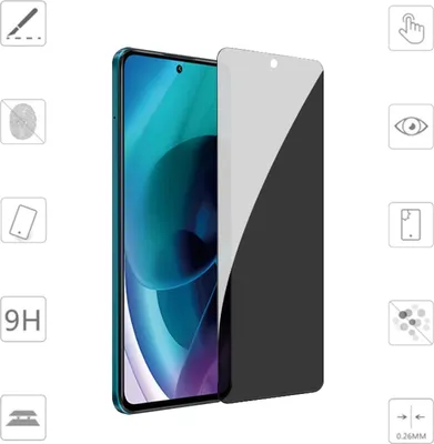 Produktbild von Für Motorola Moto G54 3D Display LCD H9 Privacy Hart Glas Panzer Schutz Folie