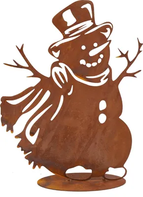 Produktbild von Badeko Dekofigur Schneemann 36 cm rostbraun