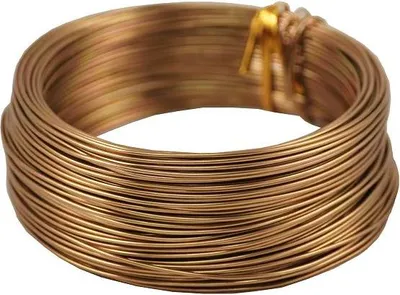 Produktbild von Draht für Dekoration TANEA, hellbraun lackiert, 60m, Ø2mm - Aluminiumdraht