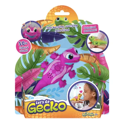 Immagine prodotto di Animagic Let's Go Gecko. Animale interattivo con oltre 50 luci e suoni, rosa, (Goliath 926020) GOLIATH