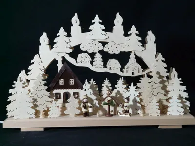 Zdjęcie produktu dla Łuk świąteczny z karmnikiem dla ptaków i oświetleniem, szer. x wys. x gł. 50 x 31 x 7 cm, NOWY