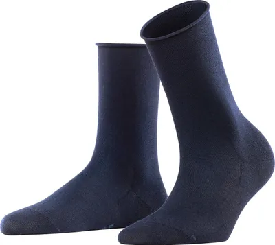 Image de FALKE Chaussettes Femme Active Breeze - Uni, bord roulé, fibre Lyocell Bleu Noir 39-42