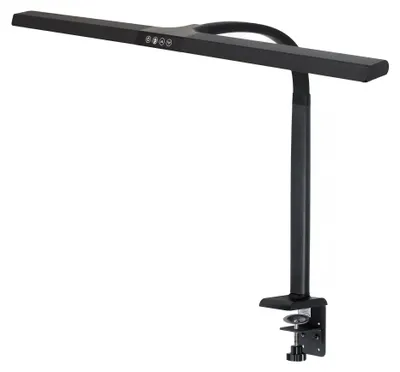 Image de FeinTech LED Lampe de bureau 80 cm 1200 Lm dimmable pince grande noire