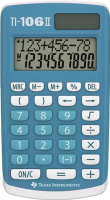 Image de Texas Instruments TI-106 II - Calculatrice de poche - 10 chiffres - panneau solaire, batterie